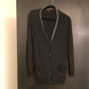 Theory faux double layer cardigan